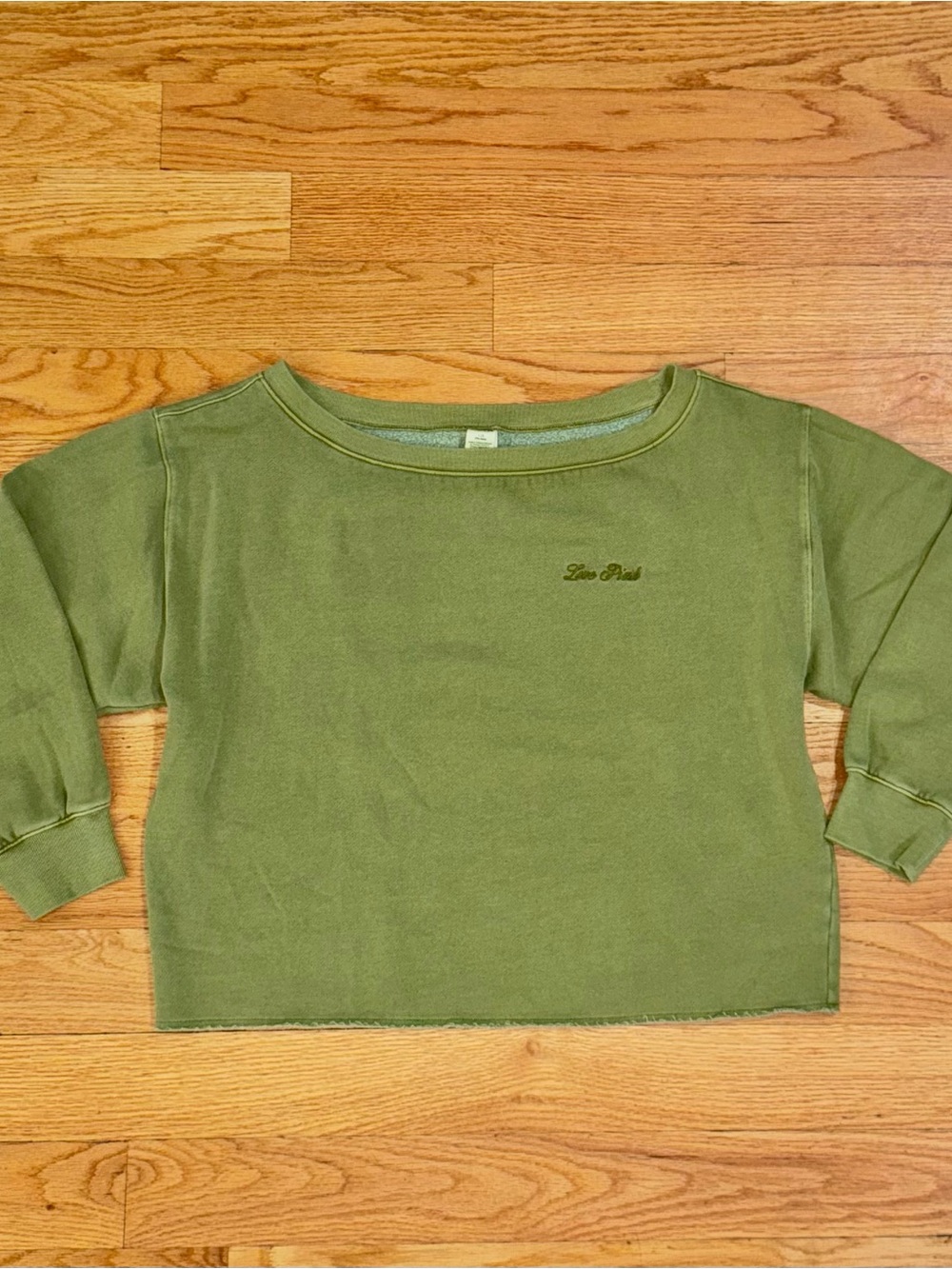 Cropped crewneck sweater